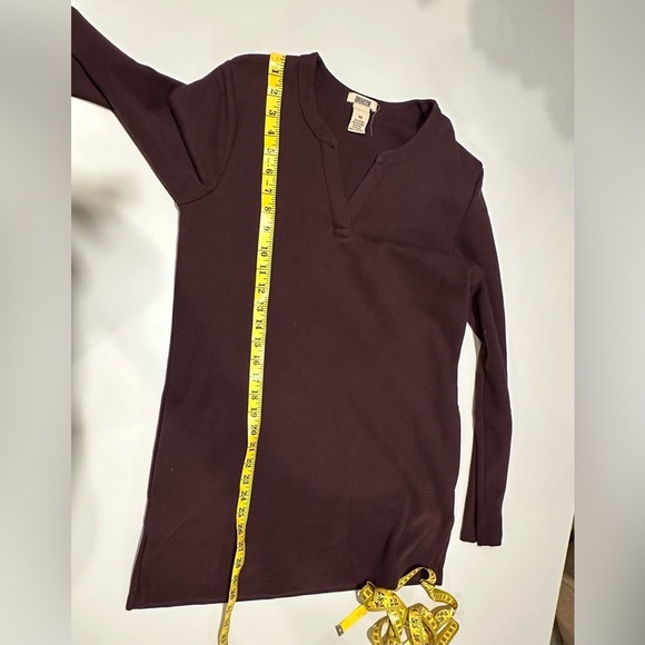 Duluth Trading Burgundy v neck Long Sleeve Tunic with Pockets Size XS - Picture 6 of 6